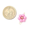 Acrylic Round Beaded Flower Connector Charms PALLOY-JF03846-01-3
