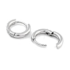 304 Stainless Steel Micro Pave Clear Cubic Zirconia Huggie Hoop Earrings EJEW-C096-01C-P-2