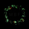 14MM Luminous Handmade Foil Glass Round Beaded Stretch Bracelets LA-CBA41F9-01A-4
