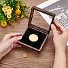 Square Wooden Single Coin Presentation Boxes CON-WH0086-101-3