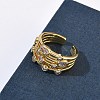 Brass Micro Pave Cubic Zirconia Cuff Open Rings RJEW-C158-02G-3