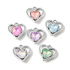 UV Plating Alloy Glass Pendants FIND-K032-18P-1