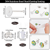 300Pcs 304 Stainless Steel Flat Round Blank Peg Earring Post STAS-SC0007-33C-2