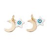 Stainless Steel & Natural Shell Pendants PALLOY-JF05891-1