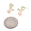 Pearl Pink Natural Pearl Musical Note Stud Earrings with Cubic Zirconia EJEW-T019-05G-5