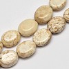 Flat Oval Natural Magnesite Beads Strands G-M138-33-1