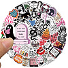 50Pcs Dark Style Skull PVC Adhesive Waterproof Stickers Self-Adhesive Stickers PW-WG34516-01-3