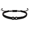 304 Stainless Steel Alphabet Beads Braided Bead Bracelets RY3090-1-1