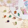 16Pcs 8 Colors Brass Glass Stud Earring Findings DIY-FH0004-50-5