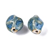 Vintage Handmade Porcelain Wrinkle Beads PORC-Q006-09F-2