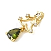 Brass Micro Pave Cubic Zirconia Pendants KK-L258-01G-C02-2