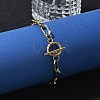 Ion Plating(IP) 304 Stainless Steel Paperclip Chain Bracelets BJEW-O186-03G-4
