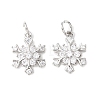 Rack Plating Brass Micro Pave Clear Cubic Zirconia Pendants KK-B093-04A-P-1