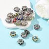 Platinum Plated Alloy Grade A Rhinestone European Beads CPDL-J022-11x6mm-P-5
