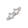 Brass Pave Clear Cubic Zirconia Connector Charms CU-CBA3D76-02P-2