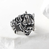 Punk Style 304 Stainless Steel Dragon Finger Rings for Men UN0454-3-5