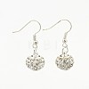 Chic Brass Polymer Clay Grade A Rhinestone Dangle Earrings EJEW-N025-01K-1