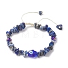 Natural & Synthetic Mixed Gemstone Chips Braided Bead Bracelet BJEW-JB09330-4