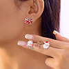 Christmas Theme Alloy Enamel Stud Earrings LS-EJEW-B068-02KCGG-02-1