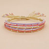 Bohemian Cylinder Glass Seed Beaded Multi-strand Braided Bead Bracelets GU1011-3-1