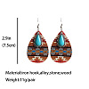 Alloy & Wood Dangle Earrings FS-WG96502-01-2