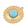 304 Stainless Steel with Synthetic Turquoise Pendants STAS-H253-01D-G-2