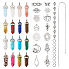  DIY Natural & Synthetic Mixed Gemstone Bullet Pendant Necklace Making Kit DIY-TA0004-91-10