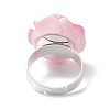 Glitter Powder Rose Resin Finger Rings RJEW-JR00731-01-5