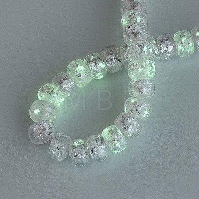 Luminous Handmade Silver Foil Glass Beads Strands FOIL-N029-02B-02-1