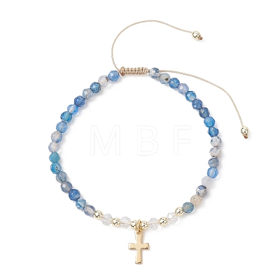 Mixed Stone Braided Bead Bracelets BJEW-JB12958-02-1