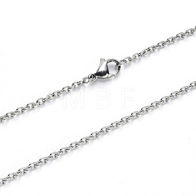 Non-Tarnish 304 Stainless Steel Cable Chain Necklace NJEW-S420-007B-P-1