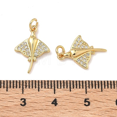 Brass Micro Pave Cubic Zirconia Charms KK-A291-12H-G-1