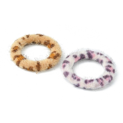 Cloth Fabric/Faux Mink Fur Covered Linking Rings WOVE-X0001-30A-1