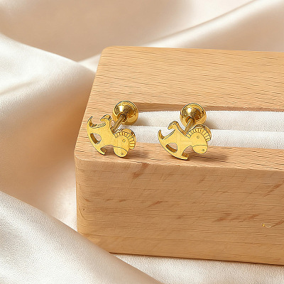 304 Stainless Steel Stud Earrings WGC3500-06-1