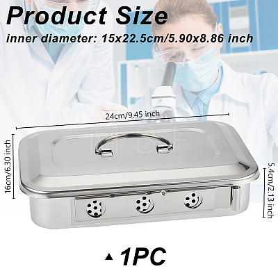 201 Stainless Steel Medical Sterilizer Box AJEW-WH0515-78A-P-1