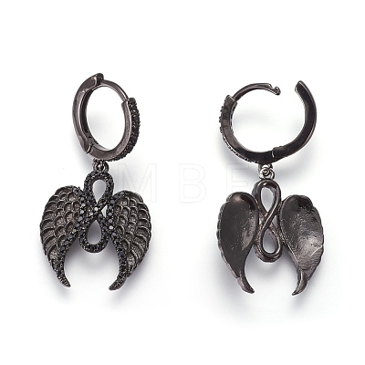 Brass Cubic Zirconia Hoop Earrings EJEW-O084-20-1