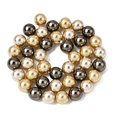 Baking Paint Pearlized Glass Pearl Round Bead Strands PEAR-H019-02D-15-1