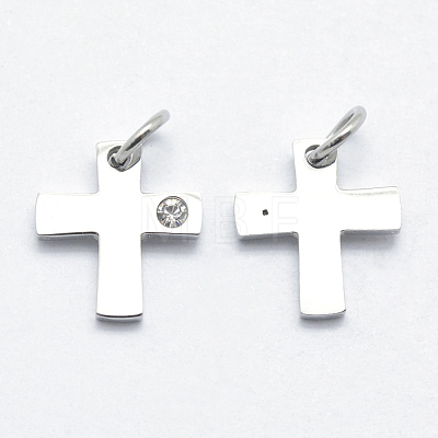 316 Surgical Stainless Steel Tiny Cross Charms STAS-K178-03P-1