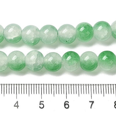 Crackle Baking Painted Imitation Jade Glass Beads Strands DGLA-T003-8mm-M-1