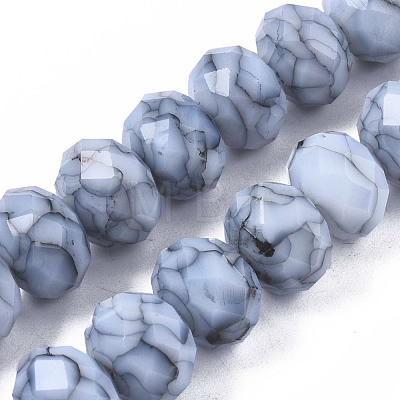 Opaque Baking Paint Glass Beads Strands EGLA-N006-009C-A10-1