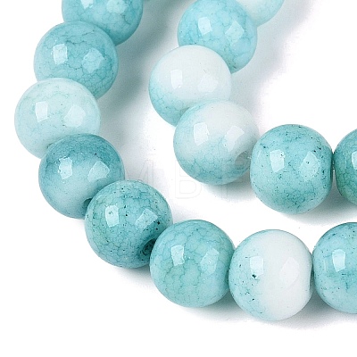 Opaque Ombre Effect Dyed Glass Beads Strands GLAA-Q106-04A-08-1