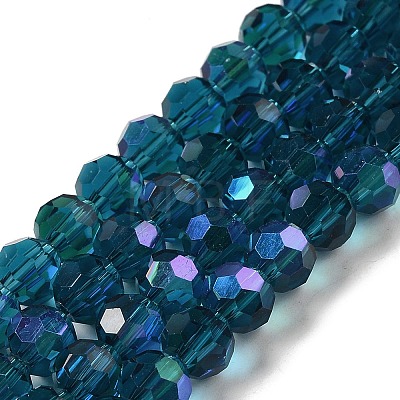 Electroplate Transparent Glass Beads Strands EGLA-A035-T6mm-L12-1