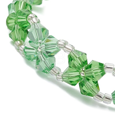 Imitation Austrian Crystal 5301 Bicone Beaded Bracelets for Women BJEW-JB12735-1