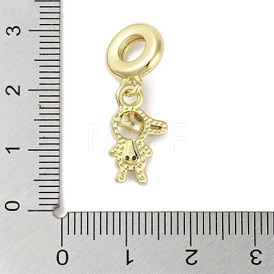 Rack Plating Brass Pave Cubic Zirconia European Dangle Charms X-KK-R163-08A-G-1