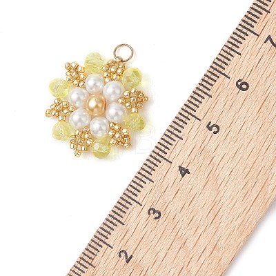 TOHO Glass Seed Beaded Pendants PALLOY-MZ01276-04-1