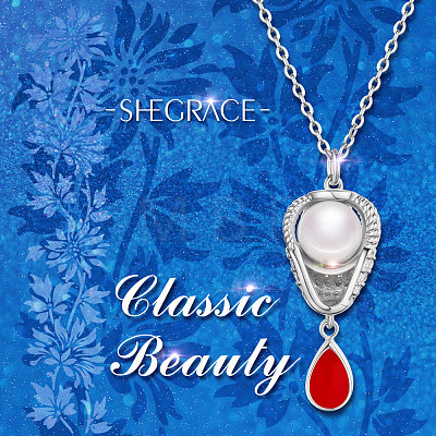 SHEGRACE Rhodium Plated 925 Sterling Silver Pendant Necklaces JN767A-1