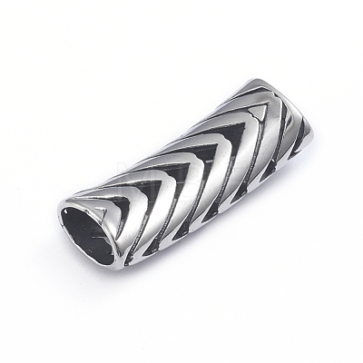 Hollow Retro 304 Stainless Steel Slide Charms/Slider Beads STAS-L243-021AS-1