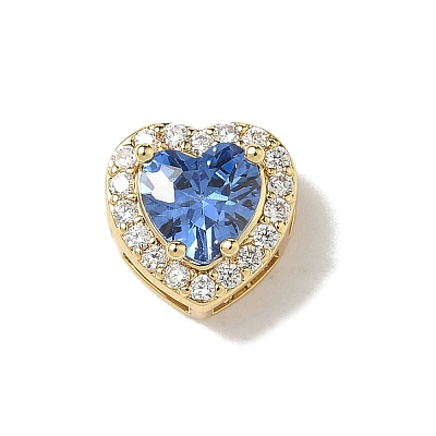 Brass Micro Pave Cubic Zirconia Beads KK-I276-46G-06-1