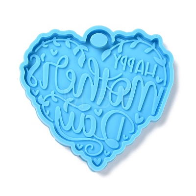 Mother's Day Theme DIY Pendant Silicone Molds DIY-P053-07-1