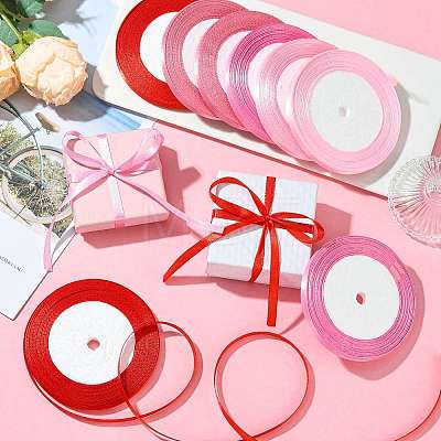 8Rolls 4 Colors Single Face Satin Ribbon OCOR-FS0001-10D-1